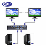 CKL-224B 4口VGA切换器监控视频分频转换器2进4出电脑分配器包邮