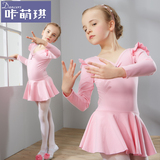 儿童舞蹈服装 女童连体练功服 芭蕾舞裙 春秋长袖幼儿考级体操服