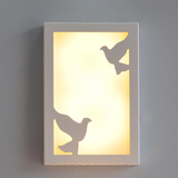 12W鸽子吸壁灯超薄大号装饰壁画灯LED卧室床头灯原创极简雕刻灯具
