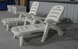 游泳馆/泳池/户外家居白色可折叠沙滩躺椅 塑料折叠椅豪华大躺床