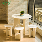 小户型阳台桌椅现代简约咖啡桌创意小圆桌茶几椅子组合桌