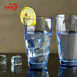 【天猫超市】青苹果蓝色空间玻璃水杯果汁杯子440ml LY5200