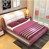 皮床软床皮艺床1.8米双人婚床可定制真皮床小户型床欧式家具包邮