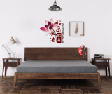 黑胡桃双人床老榆木双人床现代简约中式1.82.0时尚大床婚床实木床