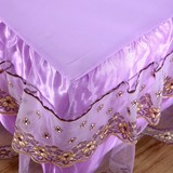 床裙床罩单件 公主风欧式床单床笠2米防尘套高档刺绣紫色蕾丝花边