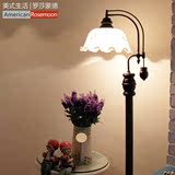 复古落地台灯 古典美式欧式led客厅卧室书房遥控老上海 实木立灯