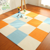 菊屋新款纯色拼接拼图地毯环保泡沫地垫加厚绒面客厅卧室地板垫