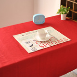 红色纯色台布 现代简约茶几布家居布艺 正长方形书桌餐厅桌布