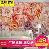 欧式玫瑰花海壁画个性客厅温馨卧室餐厅背景墙壁纸