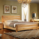 实木床单人1.2米/1.5米双人橡木床1.8米现代中式实木家具特价包邮