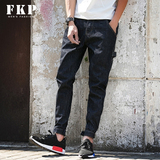 F．K．P夏季新款男士牛仔裤收腿韩版修身小脚长裤青年潮男哈伦裤