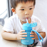 磨砂迷你儿童吸管杯 夏季创意塑料水杯便携杯子女小学生水瓶300ml