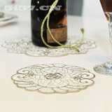 6850绣花 装饰杯垫 布艺环保 盘垫 碗垫 茶几垫  欧式餐桌饰品