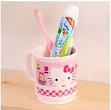 韩国进口正品 hellokitty 太阳花粉色水杯有柄儿童刷牙杯