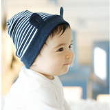 婴儿帽子纯棉0-3-6-12个月新生儿胎帽子春秋儿童护耳帽 宝宝帽子
