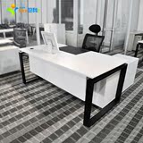 简约现代钢架单人老板办公桌椅组合大班台经理桌主管桌电脑桌家具