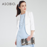 ASOBIO  春季女式西装 时尚通勤纯色修身七分袖西装4513453902