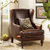 定制特价美式单人沙发老虎椅/客厅欧式皮艺/新古典高背形象椅户型