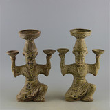 宋越窑青釉人物雕像油灯 高仿古作做旧出土瓷器 古玩古董老货收藏