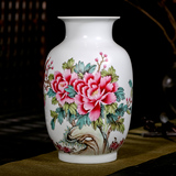 景德镇陶瓷器名人名家大师手绘花瓶摆件新中式客厅装饰品玄关摆件