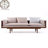 新中式沙发组合现代客厅布艺实木仿古样板房售楼处禅意家具定制