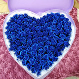 【全国送花】99朵心形礼盒蓝色妖姬求婚表白北京同城送花鲜花速递