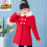 童装女童冬装2015韩版新款秋冬夹棉小孩大衣中大童加厚羊毛呢外套