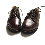 CCT手工定制鞋 棕咖啡色作旧 牛皮系带古着复刻 男女同款低帮鞋