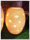 【包邮】喜光养生-花开富贵玫瑰陶瓷镂空水晶盐灯 吸湿 净化 改运