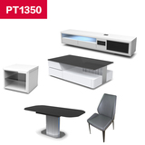 顾家正品配套PT1350现代简约科技感茶几电视柜角几餐桌餐椅组合