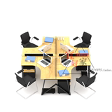 办公家具现代简约创意4人职员办公桌椅2人位员工桌组合屏风工作位
