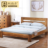 全实木床 橡木床 1.2米单人床 简约1.5/1.8米成人双人床 实木家具