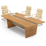 板式简约长方形会议桌 老板会议洽谈长桌 2.4米办公会议桌