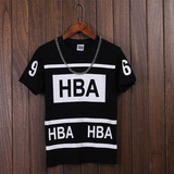 夏季西海岸HBA69嘻哈街舞半袖 潮男 休闲运动加肥加大码短袖T恤衫
