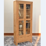 北欧宜家简约 两门书柜 白橡木  全实木 置物柜 特价 新款 促销