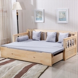简约实木沙发床 宜家可折叠沙发床 1.8米1.5多功能伸缩床客厅两用