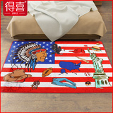 美式地毯 客厅茶几地毯个性房间满铺地毯可机洗长方形卧室床边毯