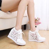 春季女鞋韩版隐形内增高女鞋8-10cm透气休闲运动鞋旅游鞋夏季单鞋