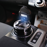 日本YAC 创意车载车内烟灰缸 带盖带led灯个性多功能通用汽车用品
