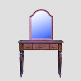 美式梳妆台卧室小户型实木简约妆台凳组合欧式折叠镜化妆桌电脑桌