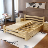 包邮简约现代现代2人实木成双518特价松木儿童床单人床12米简约