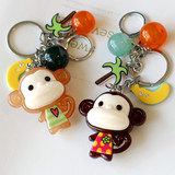 韩国AZ同款创意小猴子钥匙扣亚克力果冻卡通萌公仔包挂件汽车挂饰
