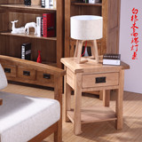 拜占庭白橡木床头柜全实木北欧式简约原木质抽屉柜客厅卧室小灯桌