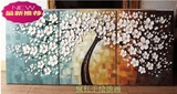 欧式油画手绘三联画装饰画客厅油画挂画立体画植物花卉油画吉祥树