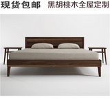 1.5米实木床1.8米胡桃木床双人大婚床简欧日式宜家床高档北欧成人