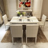 优佳 白色大理石餐桌长方形 餐桌椅组合6人现代简约小户型饭桌