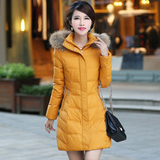 金羽杰羽绒服女中长款加厚2015新冬季韩版时尚修身yrf外套