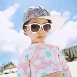 新款亿莎可爱公主韩版儿童女童分体长袖宝宝大小童温泉沙滩泳衣