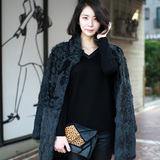 海宁2015最新款韩版羊羔毛皮草外套中长款清仓特价皮毛一体外套女