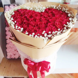 99朵红玫瑰花束订花送花实体送女友 鲜花速递北京同城东城崇文